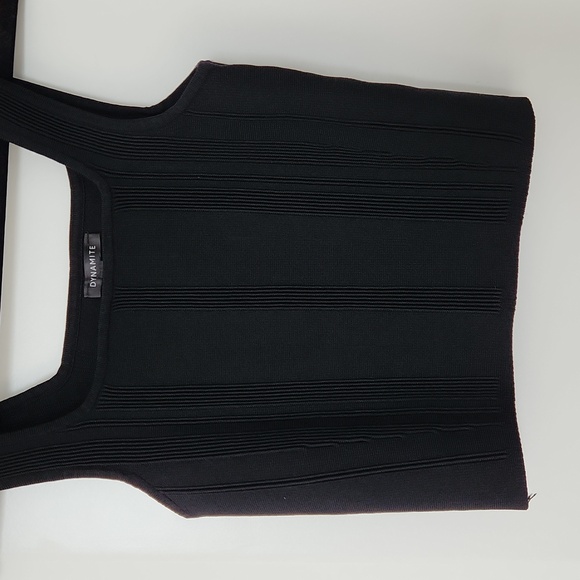 DYNAMITE Black Cropped Top - Picture 4 of 5